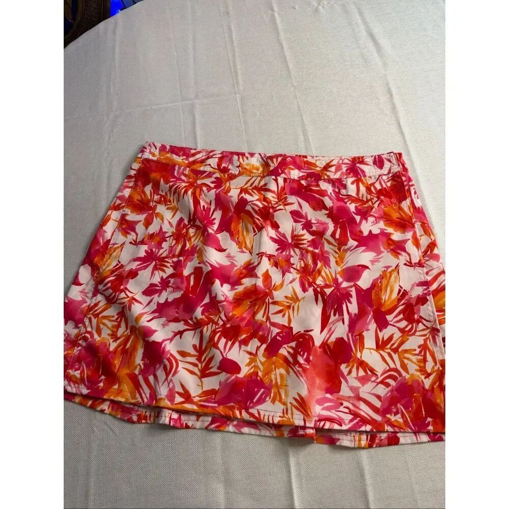 RIP SKIRT Hawaii Watercolor Floral Stretch Wrap Skirt Swim Cover Plus Size 2X